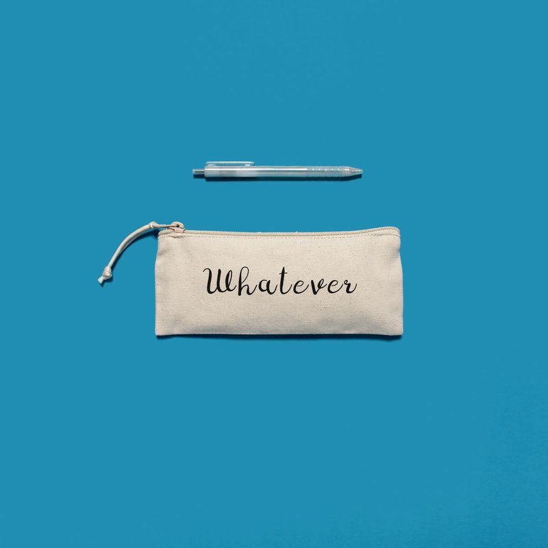 定制文  英法日韩8字体 自己设计 送礼有趣 - 极简平 笔袋 (F-S) - 铅笔盒/笔袋 - 棉．麻 白色