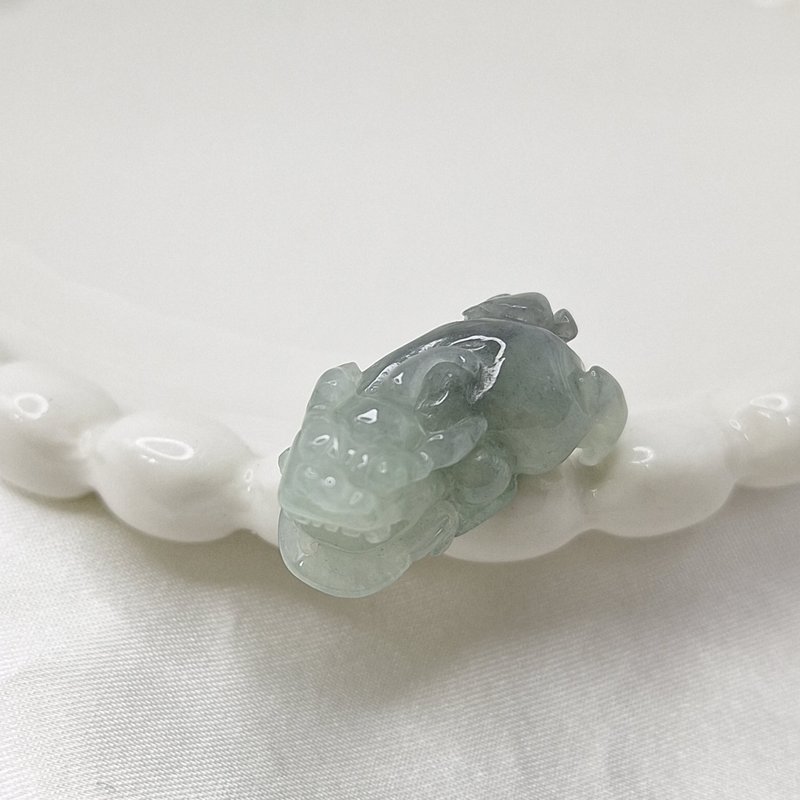 冰胶乌鸡 避邪 招财 貔貅手牌 吊坠 | 天然缅甸玉A货翡翠 - 手链/手环 - 玉石 