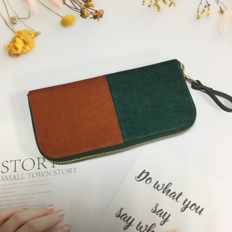 幸运招财丰巢长夹 - 秋意浓 - 皮夹/钱包 - 棉．麻 绿色