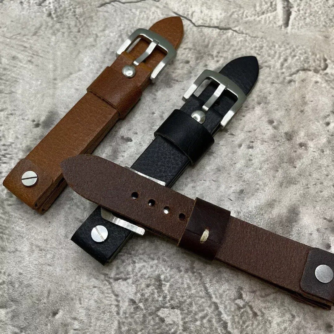 Timeless Watchband 柳钉手工直身真皮牛革表带 18/20/22/24MM - 表带 - 真皮 多色