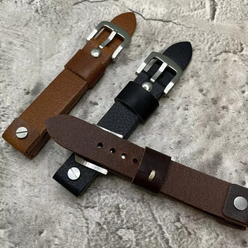 Timeless Watchband 柳钉手工直身真皮牛革表带 18/20/22/24MM - 表带 - 真皮 多色