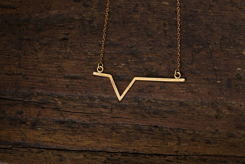 Beats池之悸-手工黄铜项链Brass Necklace - 项链 - 铜/黄铜 金色