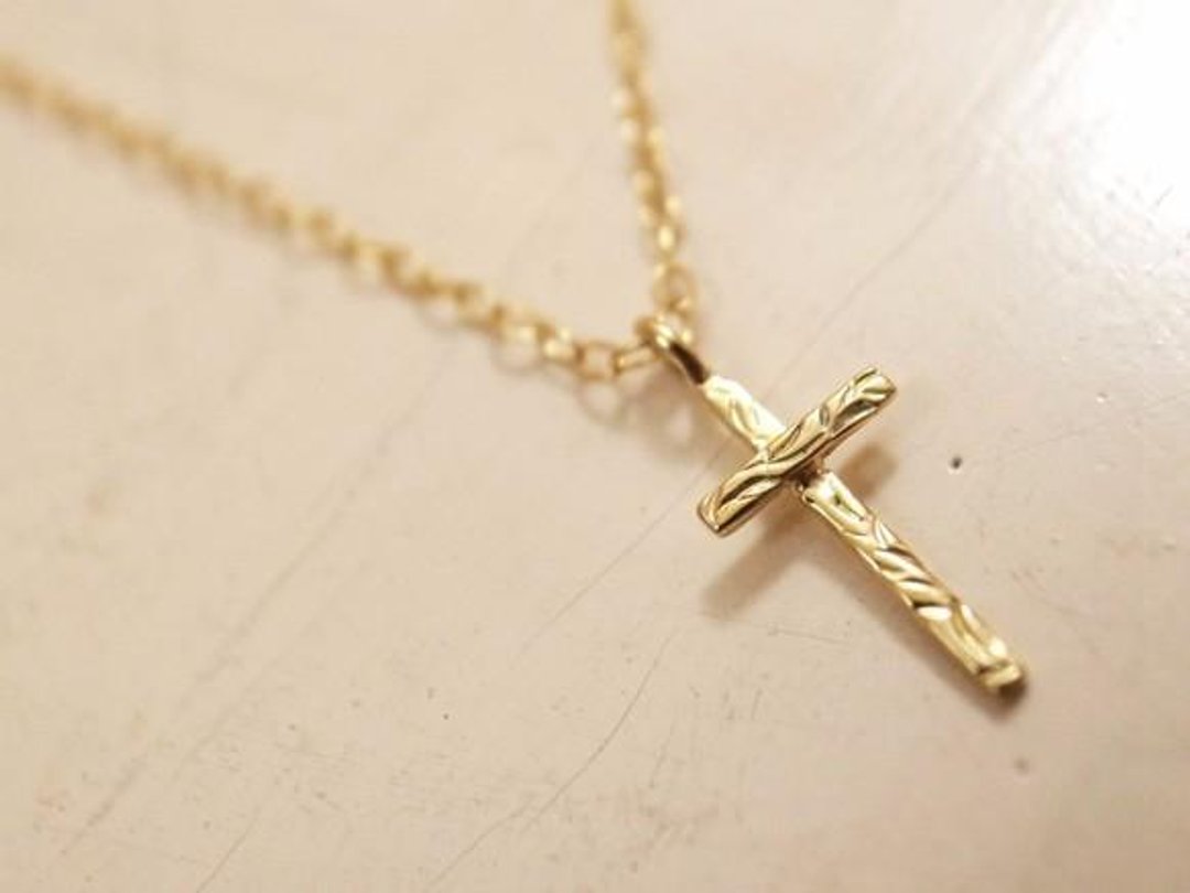 18K Gold Handmade Necklace Bar Cloth for Men - 项链 - 贵金属 金色
