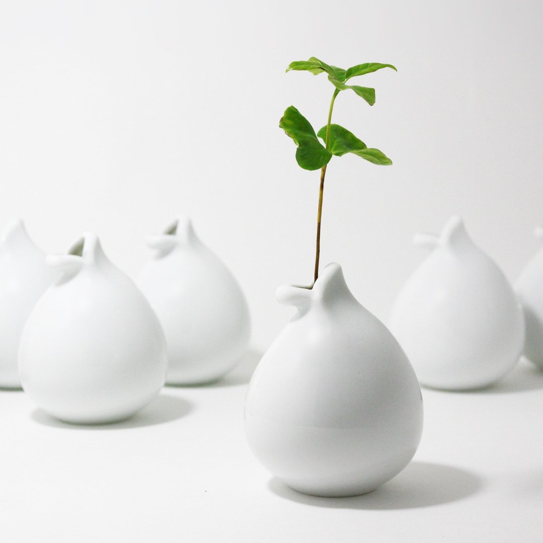 磁器 嘴唇容器 -Ceramic White- - 花瓶/陶器 - 其他材质 白色