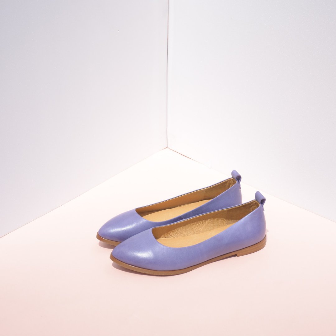 简约尖头平底鞋Flats | 蓝紫色(violet) - 女款休闲鞋 - 真皮 紫色