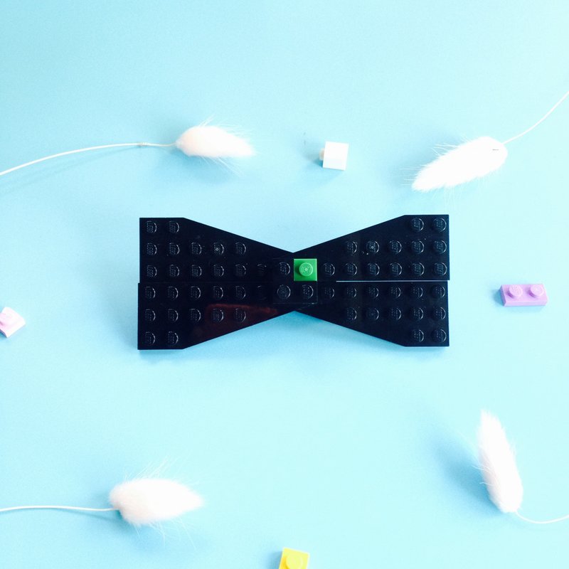 BOWTIE系列 手工 限量 积木 领结发饰 一物多用 bow tie - 领带/领带夹 - 其他材质 黑色