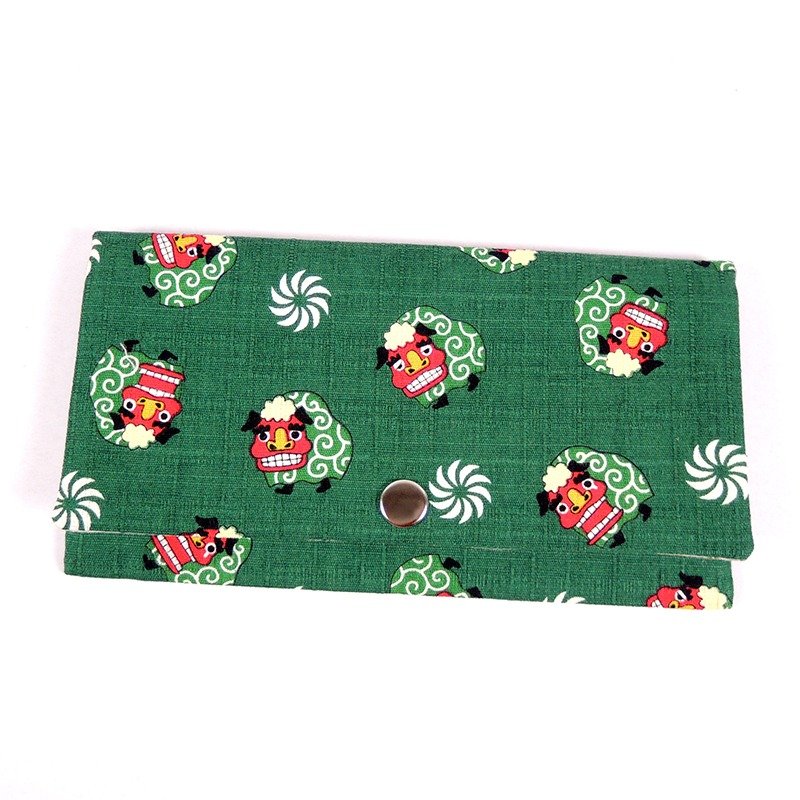 信封式 红包袋 存折 现金收纳袋-年兽(绿) - 皮夹/钱包 - 棉．麻 绿色