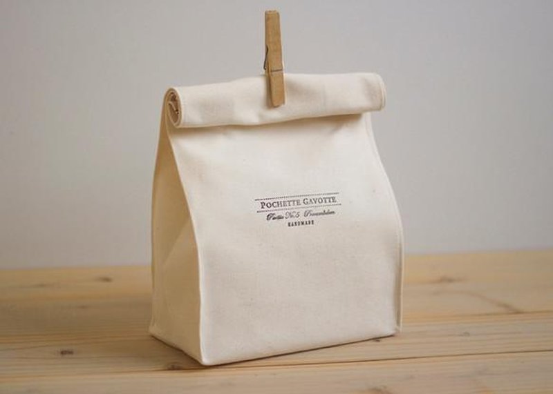 ランチバッグ　クラッチバッグ　収納　袋　エコバッグ　バッグインバッグ　ギフトバッグ　ラッピング　キャンバス　生成 - 化妆包/杂物包 - 棉．麻 白色