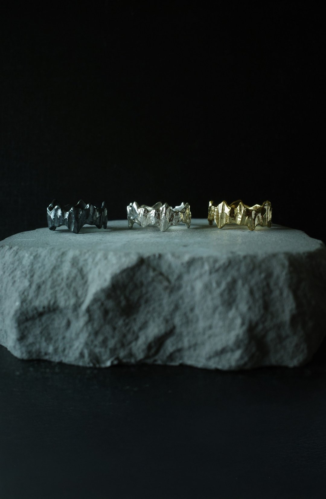 岩蚀 stone ersion - 戒指 - 银 银色