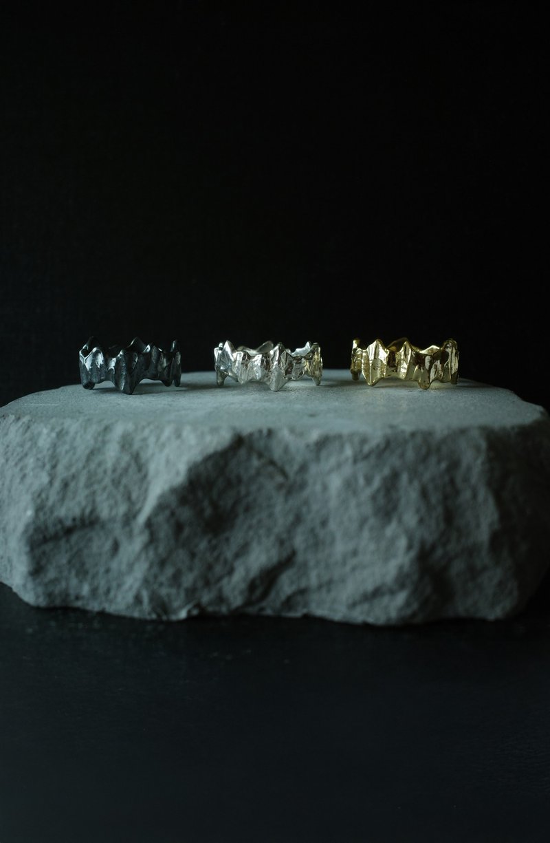 岩蚀 stone ersion - 戒指 - 银 银色