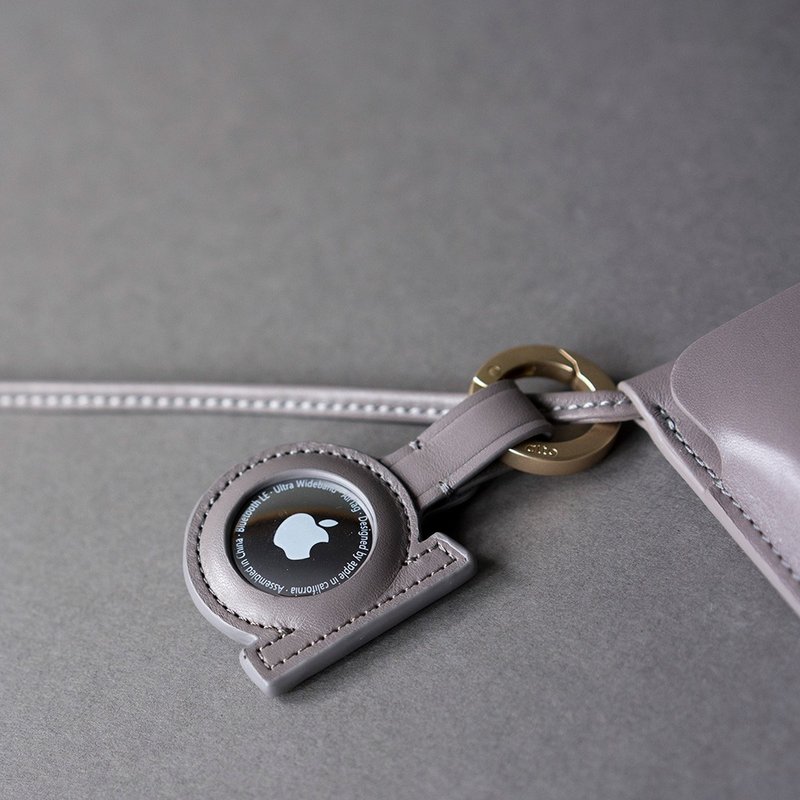 Alto AirTag 皮革挂环/钥匙圈 - 砾石灰 - 其他 - 真皮 灰色