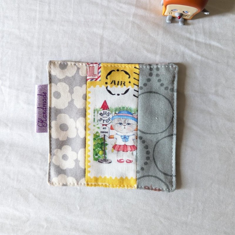 手作拼接杯垫/杯垫 - 香薰/精油/线香 - 棉．麻 