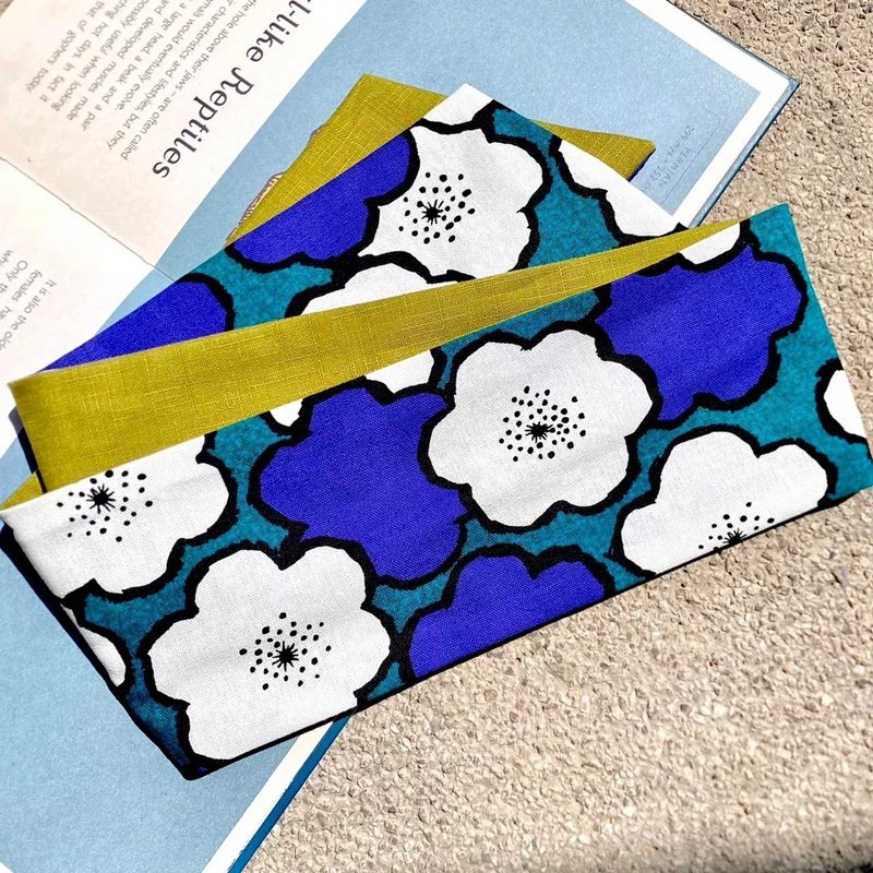 未闻花名 软管发带 / 宽版 - 发带/发箍 - 棉．麻 蓝色