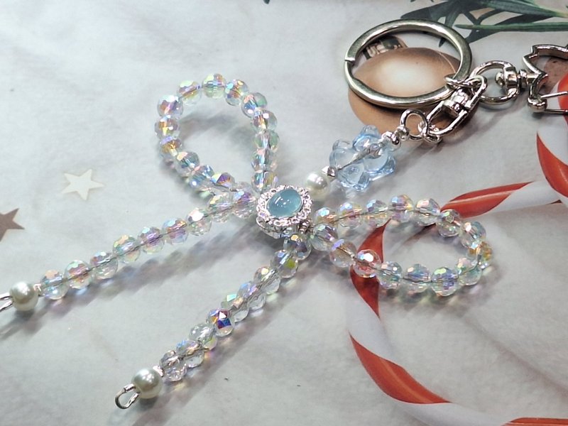 海蓝宝魔盒/奥地利水晶蝴蝶扣 - 钥匙链/钥匙包 - 半宝石 