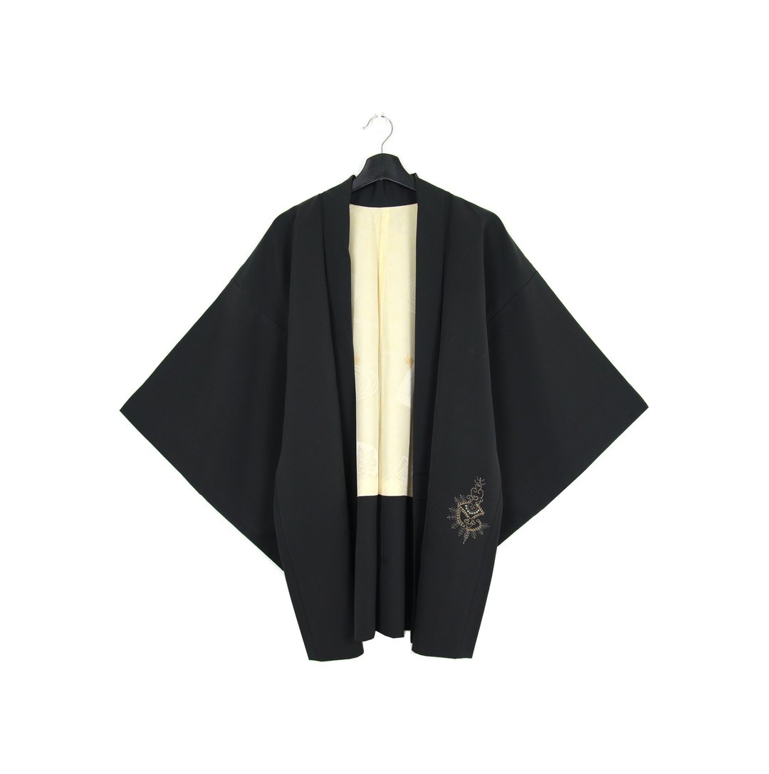 Back to Green::日本带回和服 羽织 刺绣 金葱 古典图样 //男女皆可穿// vintage kimono (KI-144) - 女装休闲/机能外套 - 丝．绢 