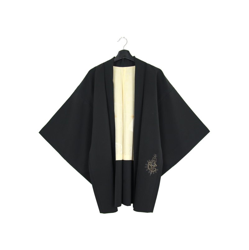 Back to Green::日本带回和服 羽织 刺绣 金葱 古典图样 //男女皆可穿// vintage kimono (KI-144) - 女装休闲/机能外套 - 丝．绢 