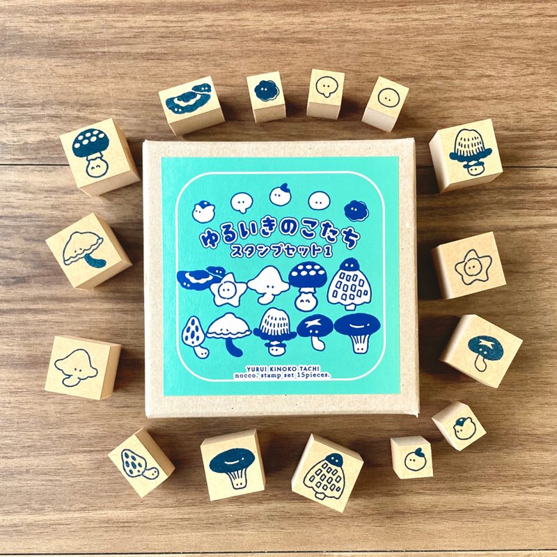 可爱蘑菇印章套装 1 / 邮票套装 / 邮票、插图邮递区号、文具、文具、纸制品 - 印章/印台 - 橡胶 多色