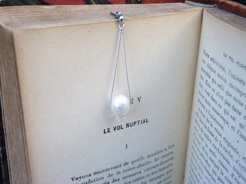 月光下的露珠-摇曳款珍珠耳环 银色系列(可选耳针或耳夹) - 耳环/耳夹 - 其他金属 银色