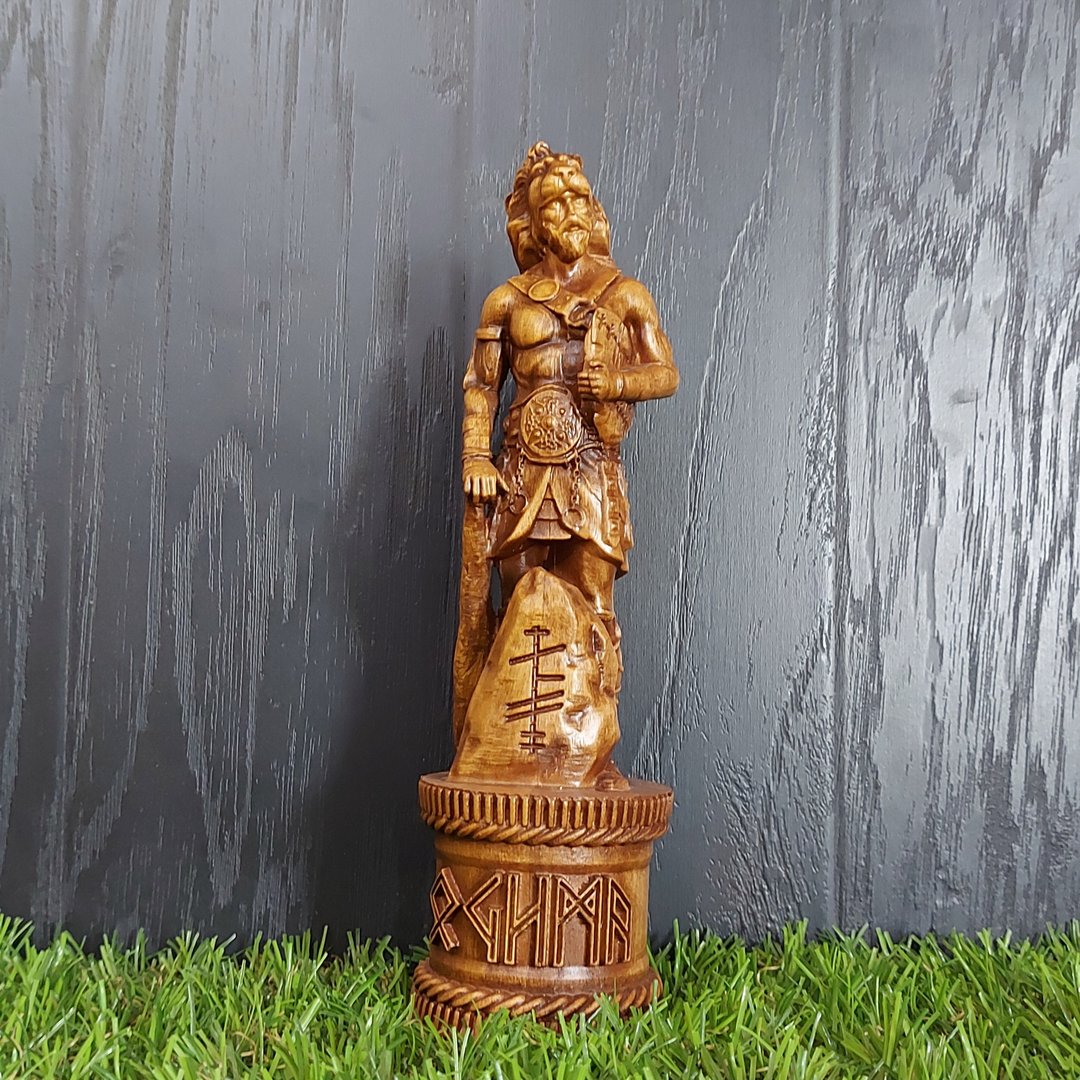Figurine for the altar of Ogma (Ogmios, Ogmiy, Ogme) - in Celtic mythology - 玩偶/公仔 - 木头 多色