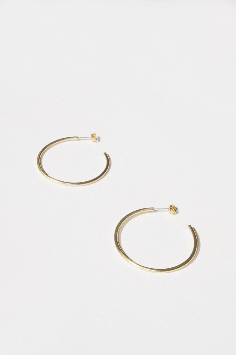 Hoop Earring-M 中圈圈耳环 - 耳环/耳夹 - 纯银 银色