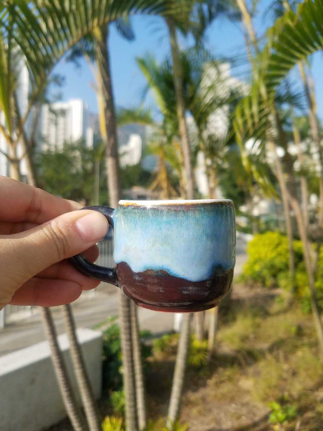 天雪景浓缩咖啡杯 - 咖啡杯/马克杯 - 陶 蓝色