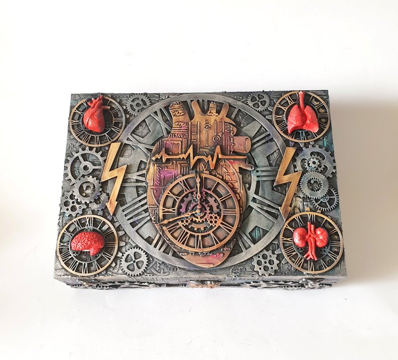 独家大号蒸汽朋克药柜、急救柜、药剂盒、 - 其他 - 木头 黑色