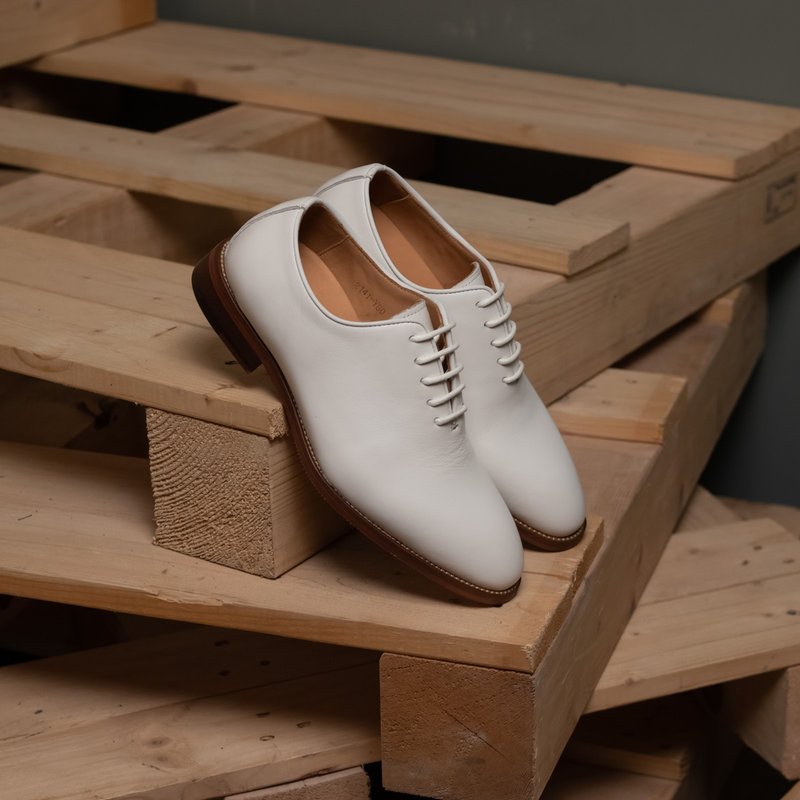 一片式牛津皮鞋_小白鞋 女男 情侣鞋 35~47.5码 - 女款牛津鞋/乐福鞋 - 真皮 白色