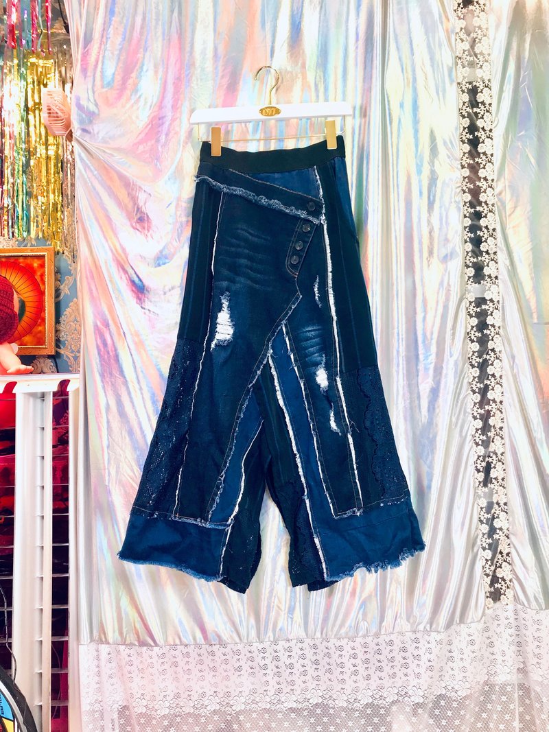 假两件拼接牛仔裙*Modern BOBO Style Patckwork Denim Skirt* - 裙子 - 其他材质 蓝色