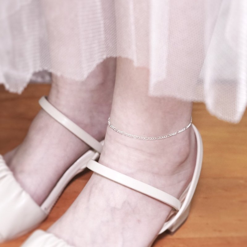 纯银可刻字 闪耀费加洛脚链 女生脚链 订制脚踝链 - 脚链/脚环 - 纯银 银色