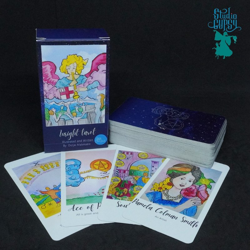 吉普赛牌，正宗塔罗牌，Ajarn Doljai Malakaew 的洞察塔罗牌套装 - 卡片/明信片 - 纸 