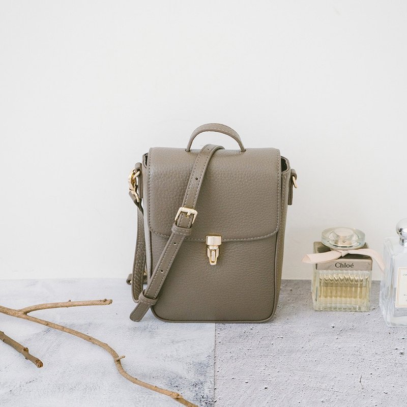 真皮俏丽手机小包 22274 灰M - 侧背包/斜挎包 - 真皮 灰色