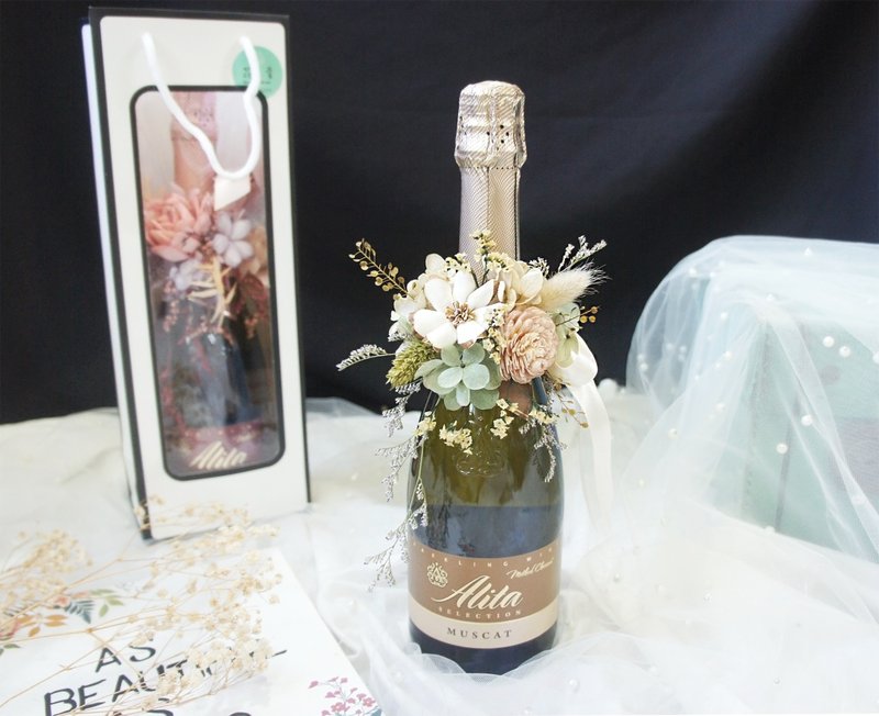 【气泡酒花礼盒_琥珀】 - 干燥花/捧花 - 植物．花 金色