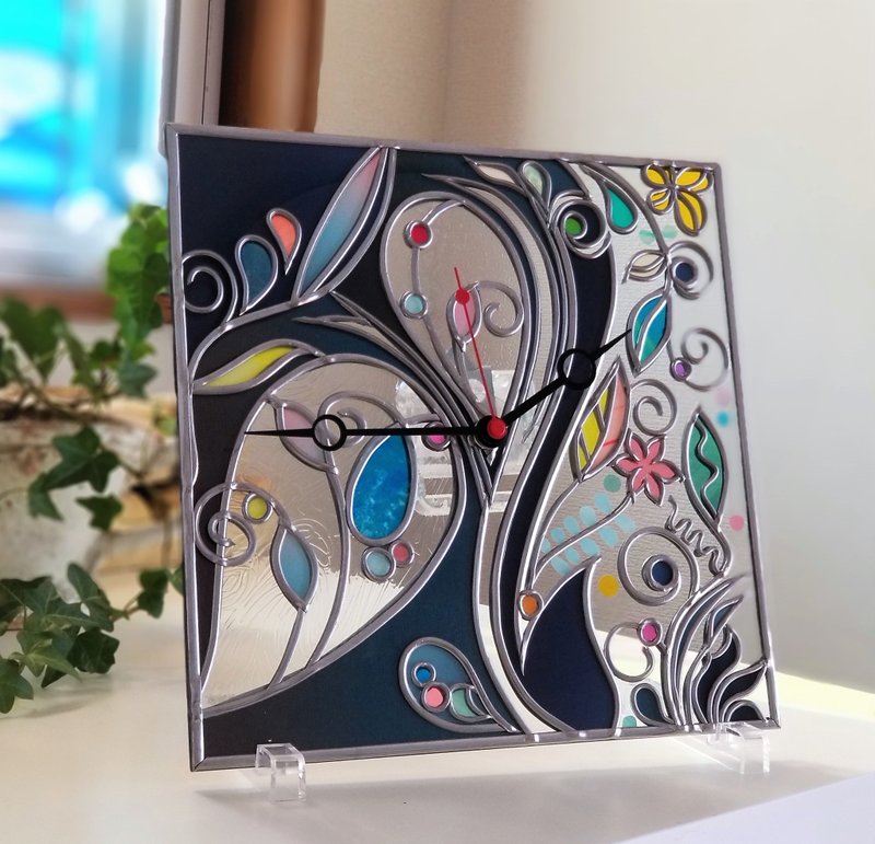 Glass clock "Fairy Forest2" - 时钟/闹钟 - 玻璃 多色