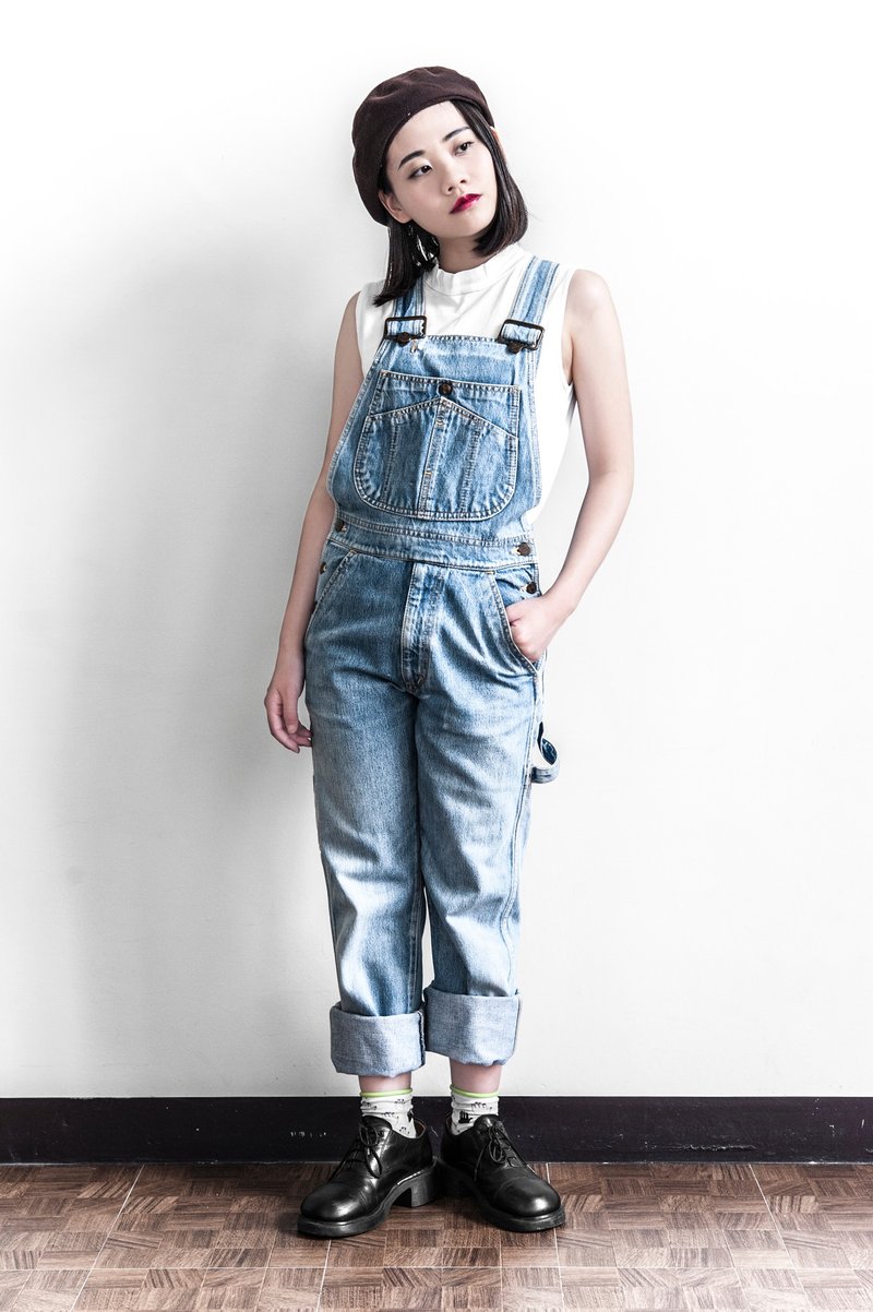 Vintage McCampbell 牛仔古着吊带工作裤 - 背带裤/连体裤 - 棉．麻 蓝色