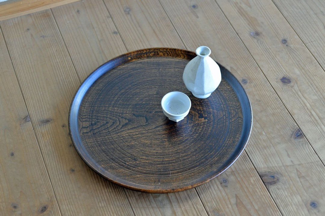 Bung round tray extra large A - 托盘/砧板 - 木头 咖啡色