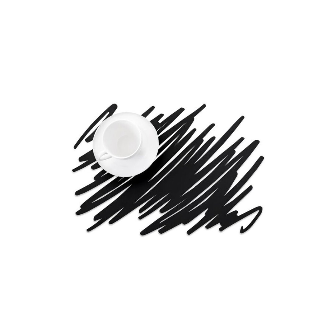 美国 MoMA 硅胶餐垫 杯垫 Doodle Scratch 桌面涂鸦简约餐垫杯垫 - 餐垫/桌巾 - 其他材质 黑色
