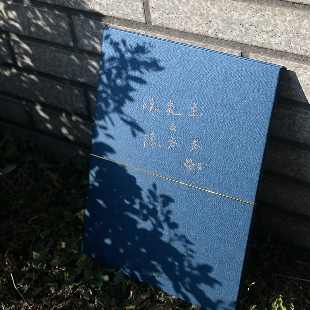 人生海海 美到不行的结婚书约 蓝色A4证书夹 结婚书约 - 画框/相框 - 纸 白色