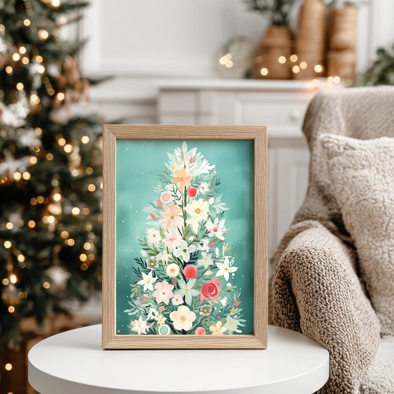 欢乐耶诞风格 / 花之圣诞树 圣诞挂画 海报 无框画 - 海报/装饰画/版画 - 纸 