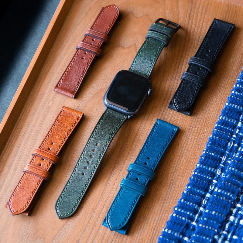 apple watch 表带 表带订制 手工表带 Italy hand dyed 皮革系列 - 表带 - 真皮 咖啡色