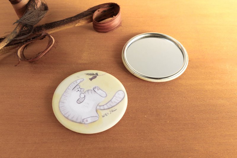 美喵镜 玩耍时间-随身镜 - 彩妆刷具/镜子/梳子 - 其他金属 橘色