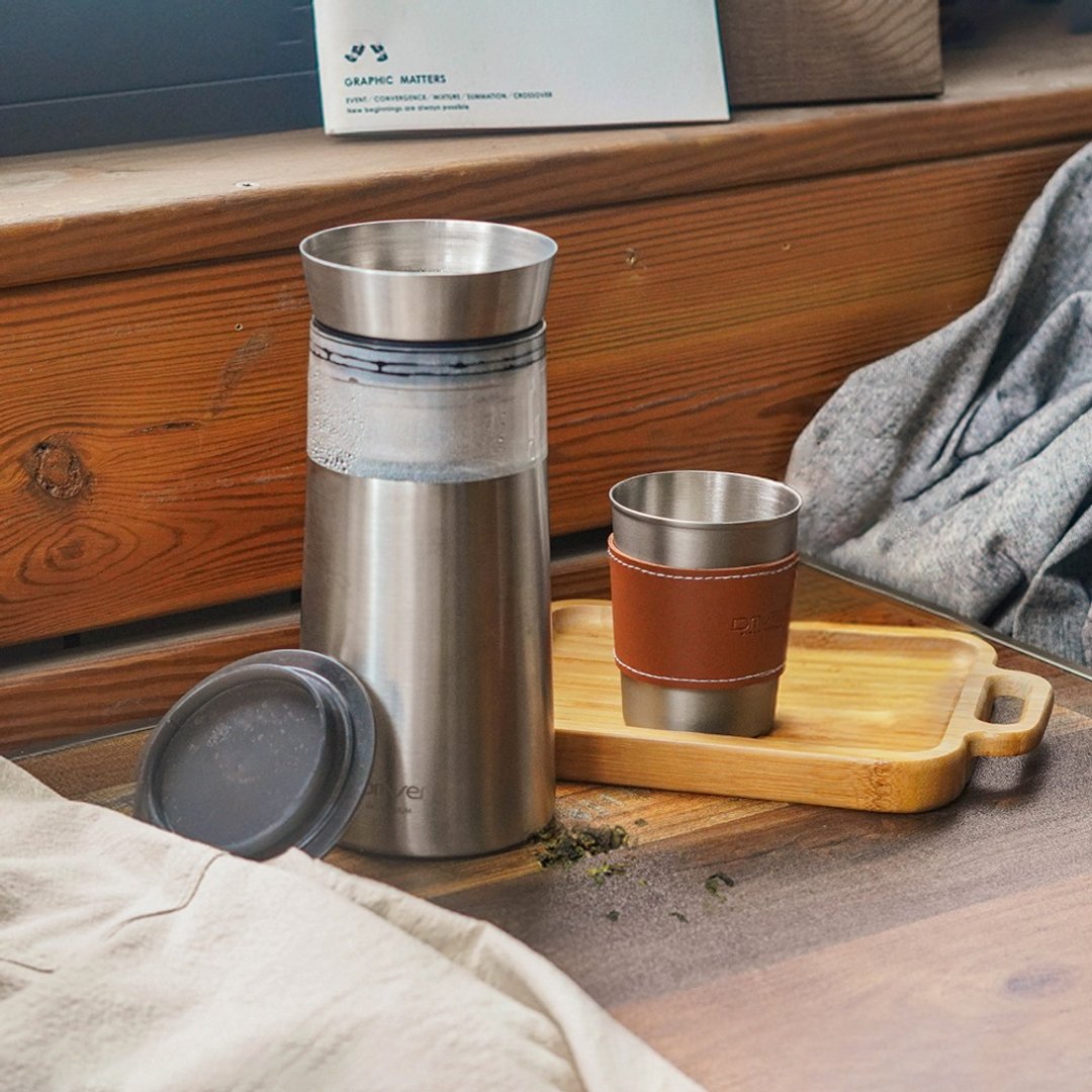 随时随地泡好茶、不受场地限制丨 Driver 钢丹泡茶壶个人随身组 - 茶具/茶杯 - 不锈钢 银色