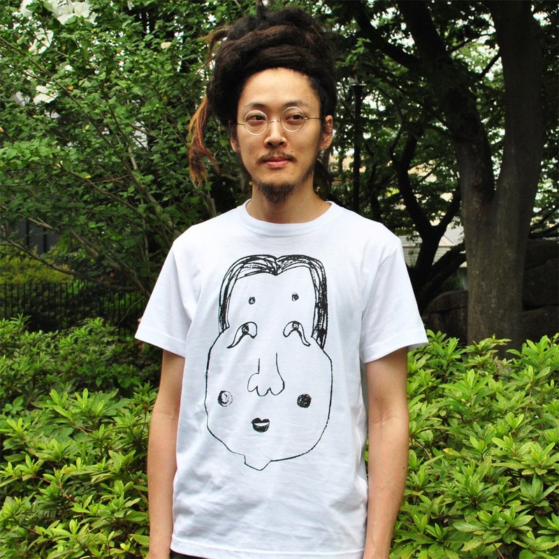 おかめ メンズ tシャツ S M L XL 2XL 3XL - 男装上衣/T 恤 - 棉．麻 白色