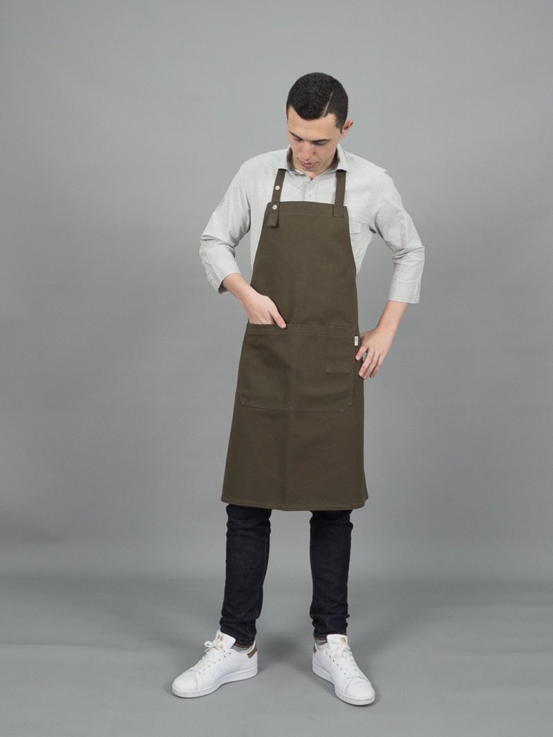 CLASSIC-ONE APRON (Black) 工作服 圍裙 - 围裙 - 棉．麻 绿色