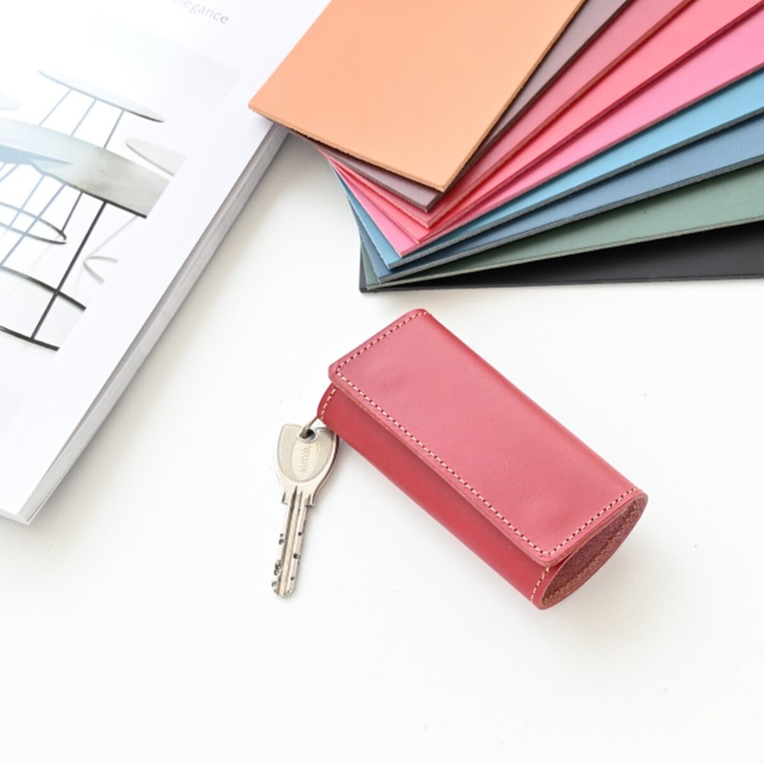 Genuine Leather Key Case [Italian Leather] Outdoor Leisure Camping Birthday Gift Present Men's Father's Day DE02M - 钥匙链/钥匙包 - 真皮 红色