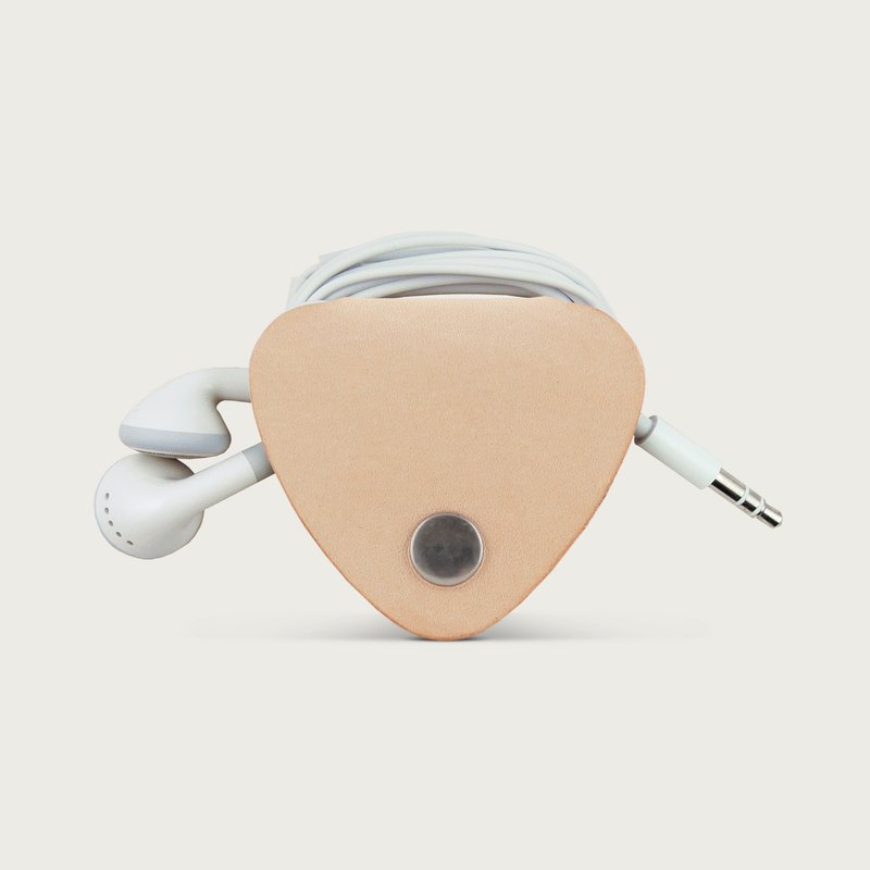 耳机收线器/皮革收纳套 -- 原皮色 - 卷线器/电线收纳 - 真皮 橘色