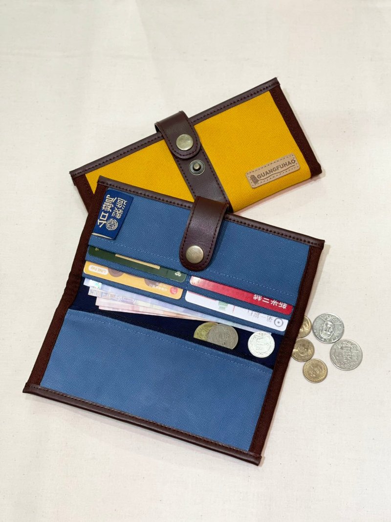 广富号 帆布包 伴手礼 皮扣长夹 - 皮夹/钱包 - 棉．麻 