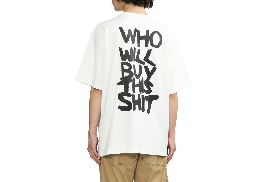 WHO WILL BUY THIS SHIT 短袖T恤 - 白色 - 中性连帽卫衣/T 恤 - 棉 白色