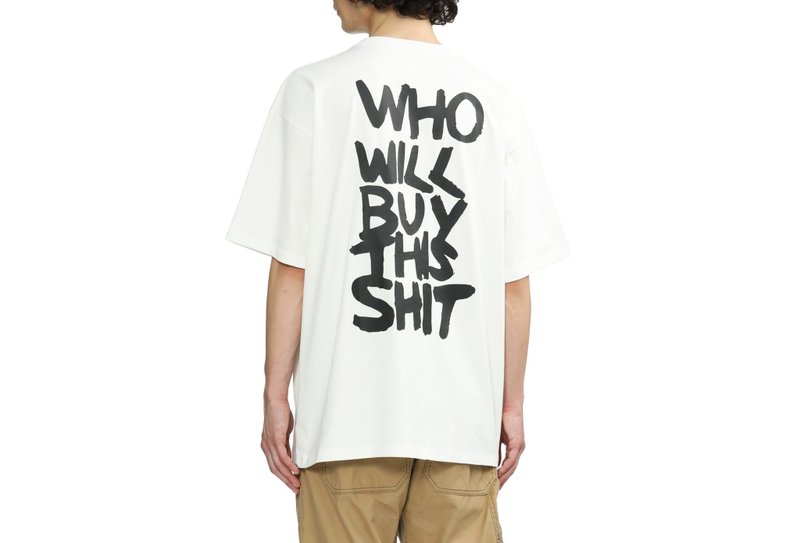 WHO WILL BUY THIS SHIT 短袖T恤 - 白色 - 中性连帽卫衣/T 恤 - 棉．麻 白色
