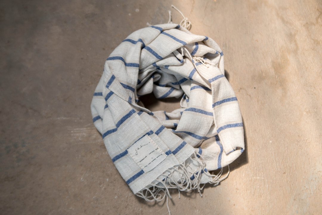 easy day scarf 01 | cotton linen natural color - 丝巾 - 棉 卡其色
