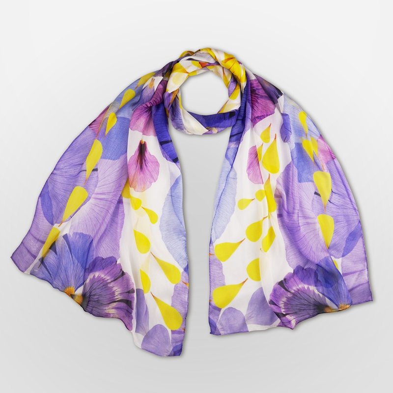 花瓣艺术真丝丝巾长款 - 丝巾 - 丝．绢 多色